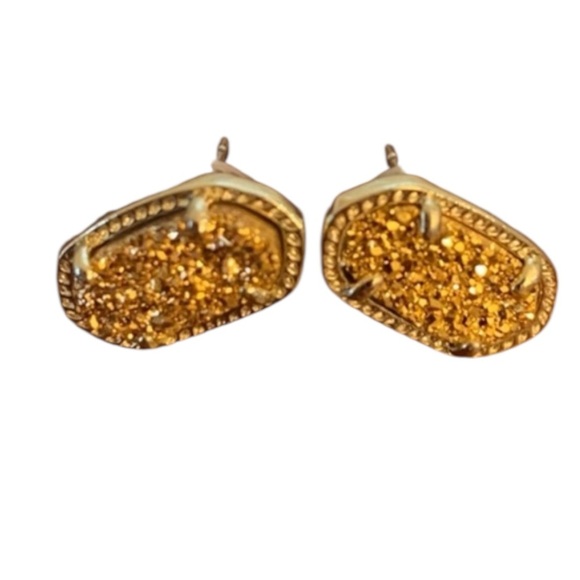 KENDRA SCOTT Ellie Drusy Gold Stud Earrings -- STUNNING!!!! - Picture 3 of 5